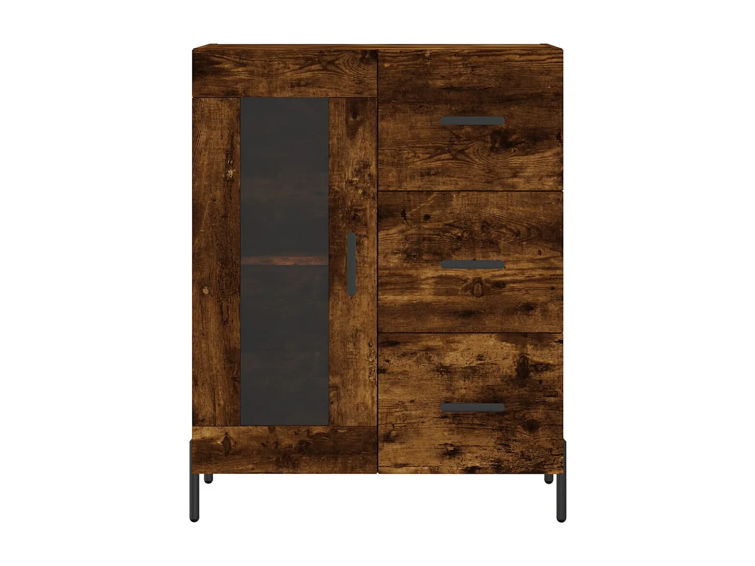 Buffet haut Chêne fumé 69,5x34x180 cm Bois d'ingénierie