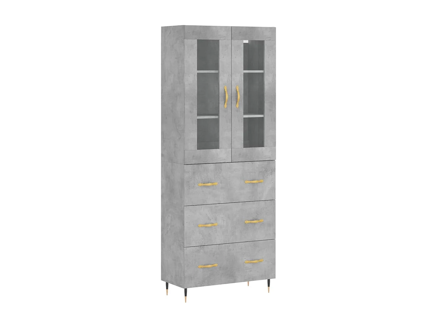 Buffet haut Gris béton 69,5x34x180 cm Bois d'ingénierie