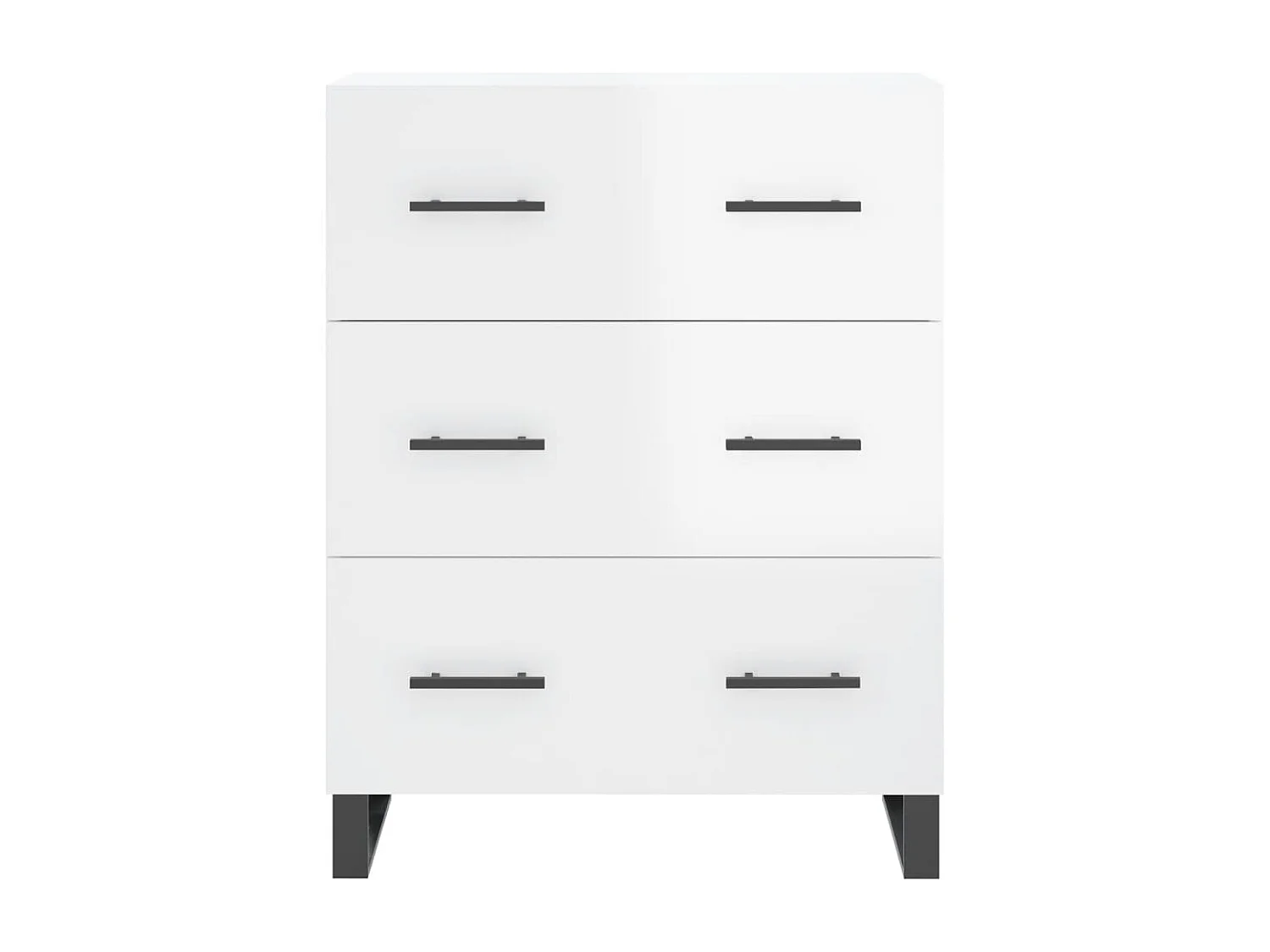 Buffet Blanc brillant 69,5x34x90 cm Bois d'ingénierie