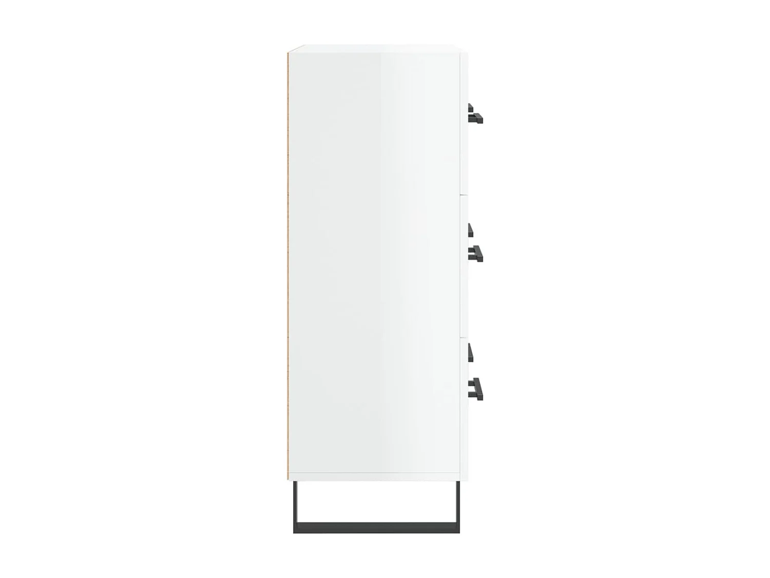 Buffet Blanc brillant 69,5x34x90 cm Bois d'ingénierie