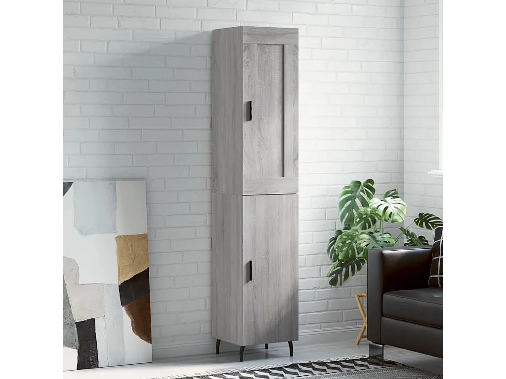 Highboard Grau Sonoma 34,5x34x180 cm Holzwerkstoff