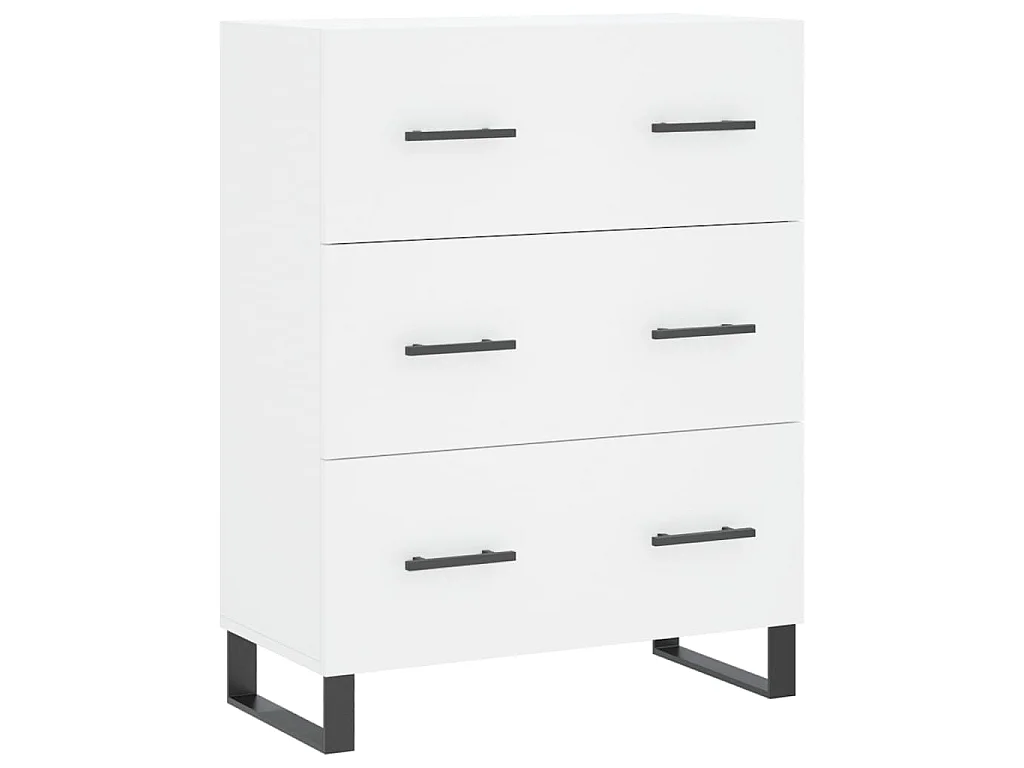 Wysoki bufet biały 69,5x34x180 cm z drewna inżynieryjnego