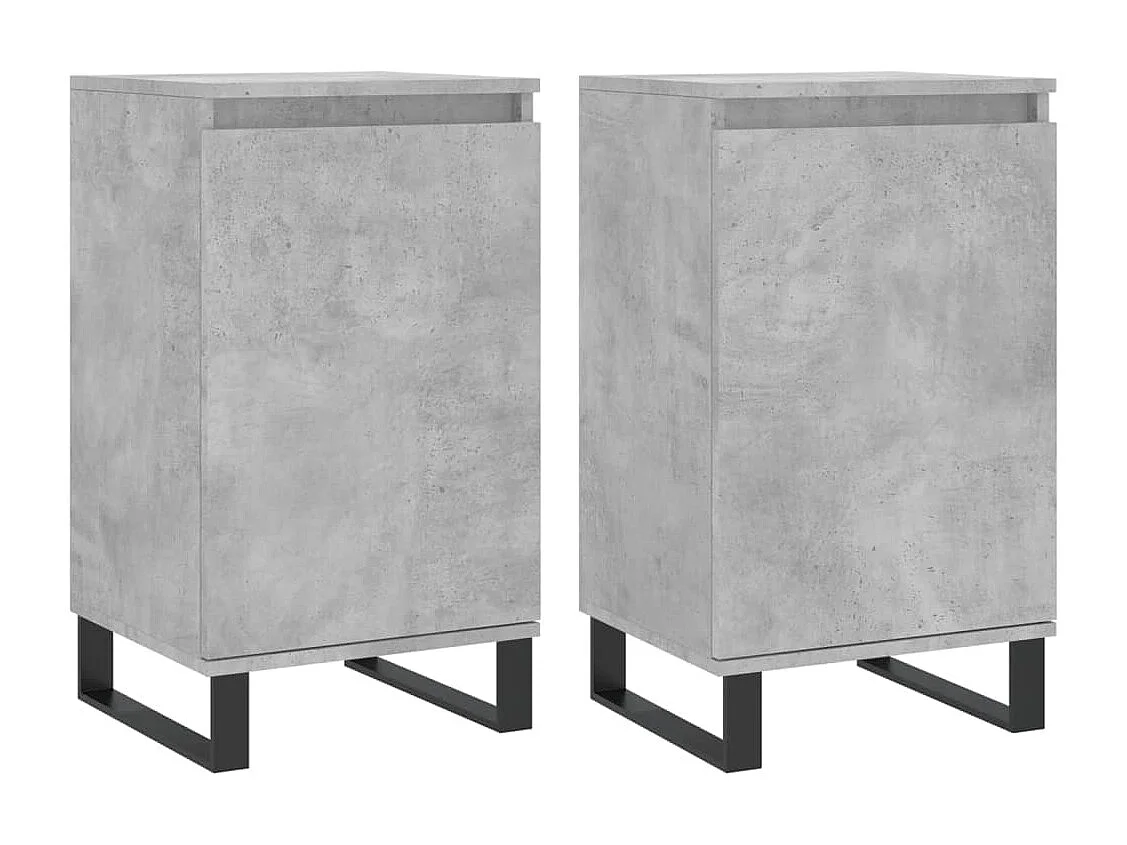 Sideboards 2 Stk. Betongrau 40x35x70 cm Holzwerkstoff