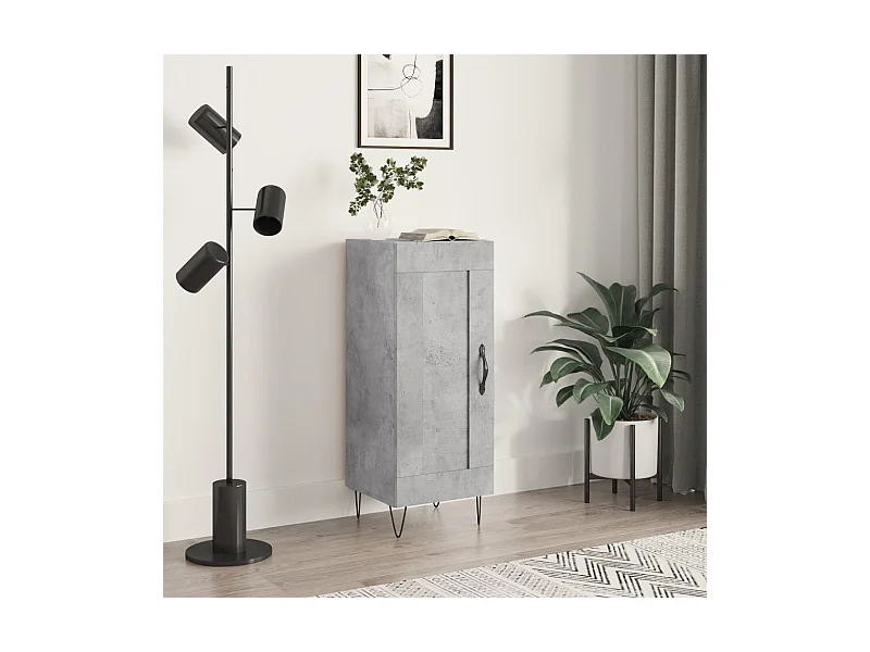 Buffet Gris béton 34,5x34x90 cm Bois d'ingénierie