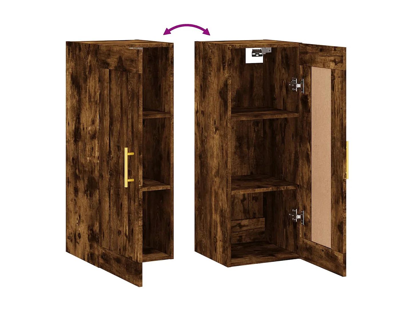 Armoire murale chêne fumé 34,5x34x90 cm bois d'ingénierie