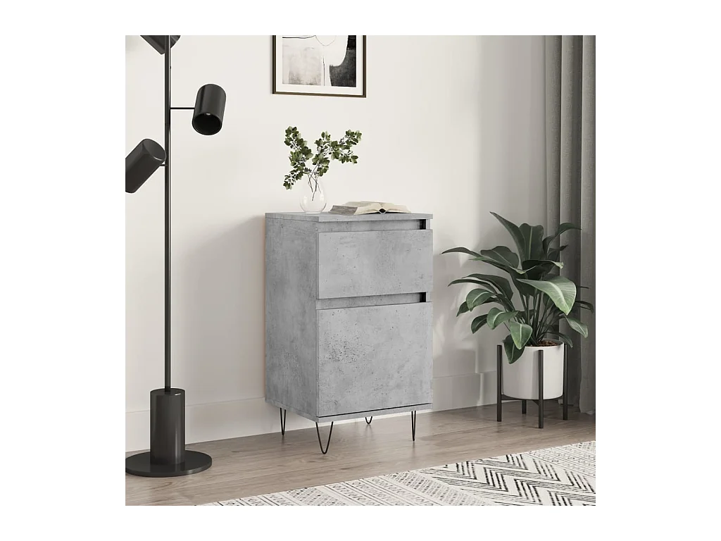 Buffet gris béton 40x35x70 cm bois d'ingénierie