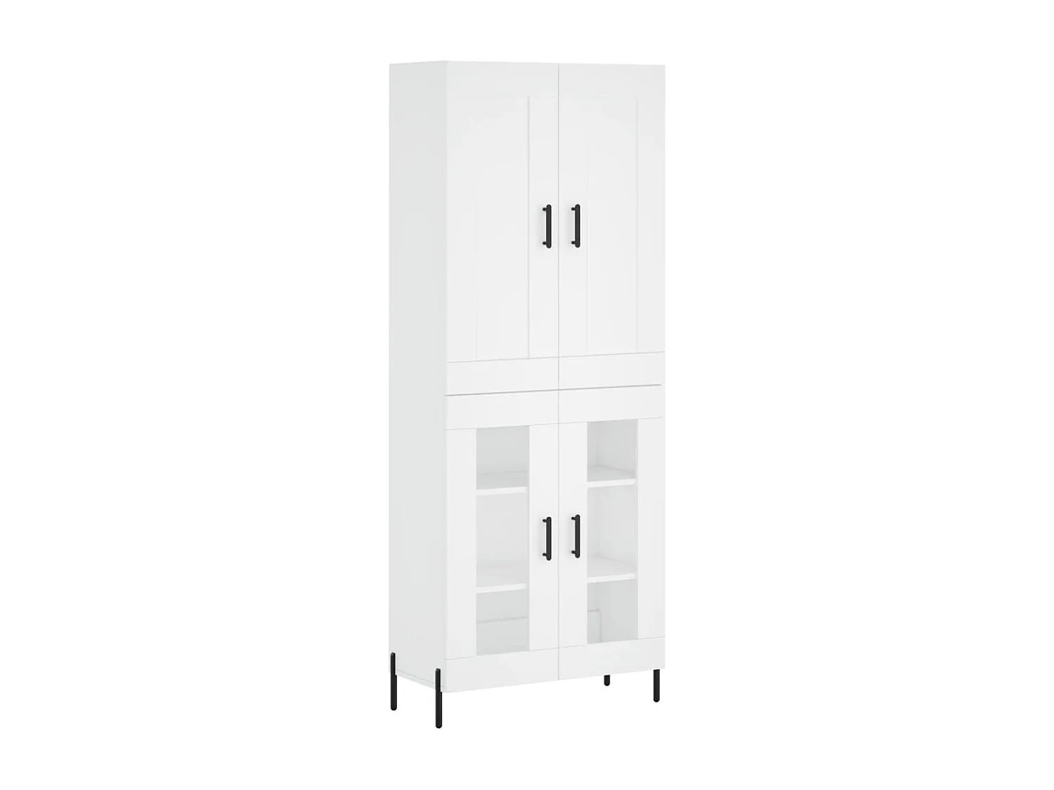 Buffet haut Blanc 69,5x34x180 cm Bois d'ingénierie