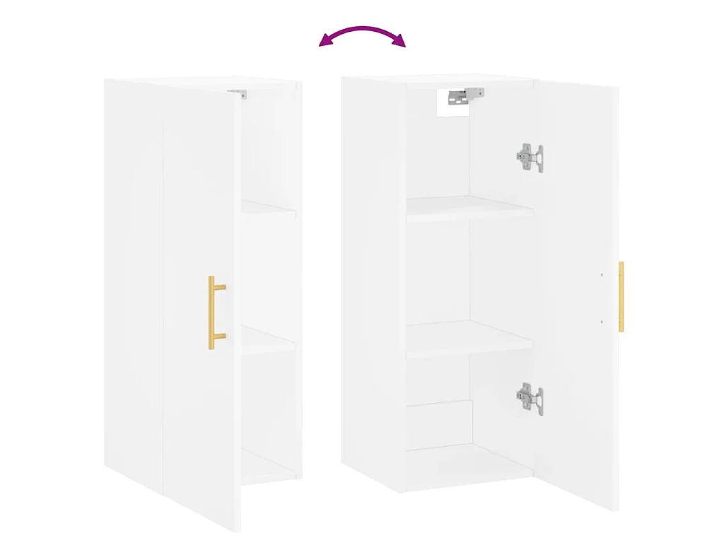 Armoire murale blanc 34,5x34x90 cm