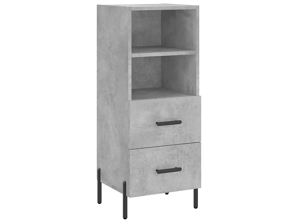 Buffet haut Gris béton 34,5x34x180 cm Bois d'ingénierie