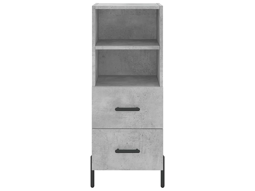 Buffet haut Gris béton 34,5x34x180 cm Bois d'ingénierie