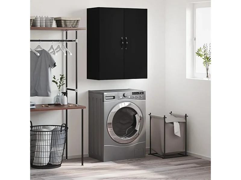 Mobile a Parete Nero 69,5x34,90 cm in Legno Multistrato