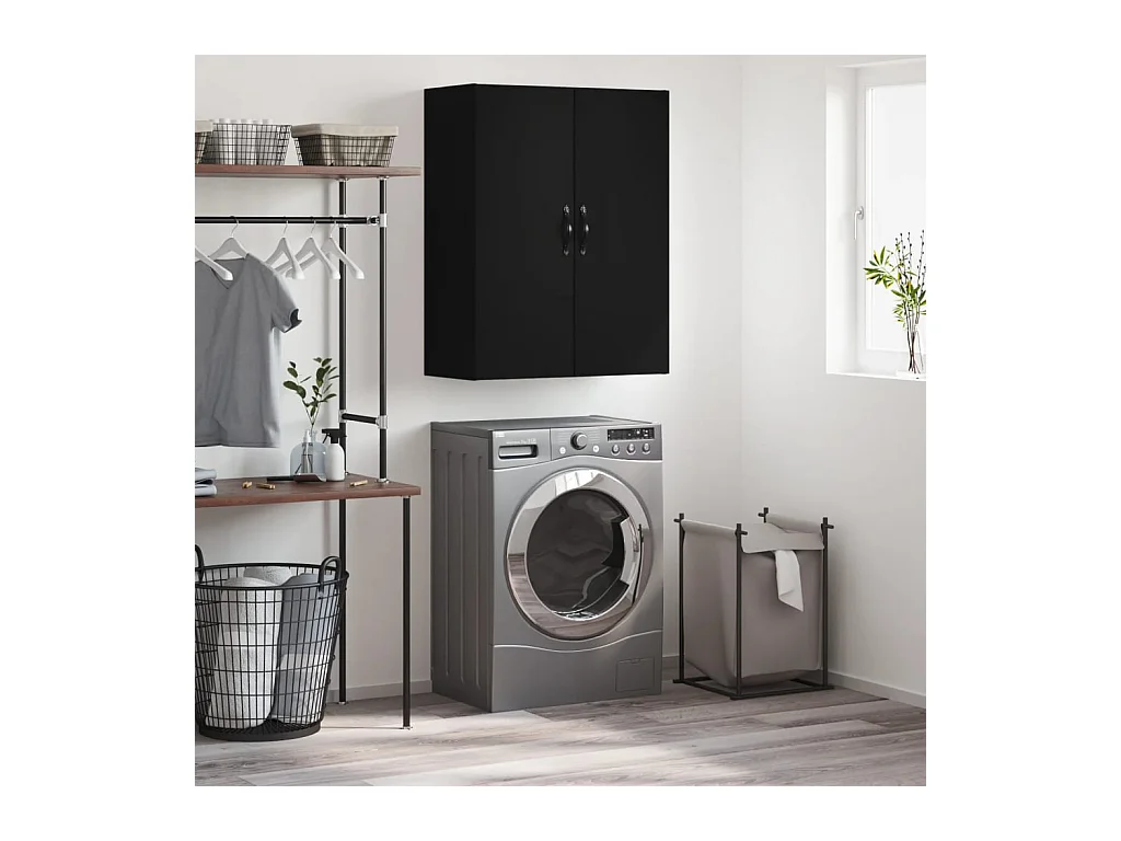 Armoire murale noir 69,5x34x90 cm bois d'ingénierie