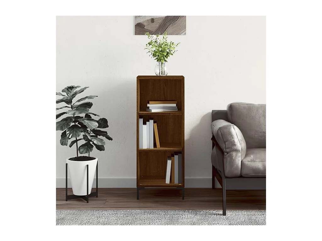 Buffet chêne marron 34,5x32,5x90 cm bois d'ingénierie