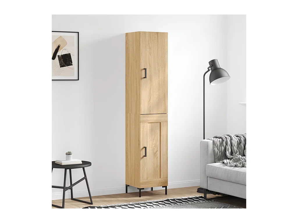 Buffet haut Chêne sonoma 34,5x34x180 cm Bois d'ingénierie