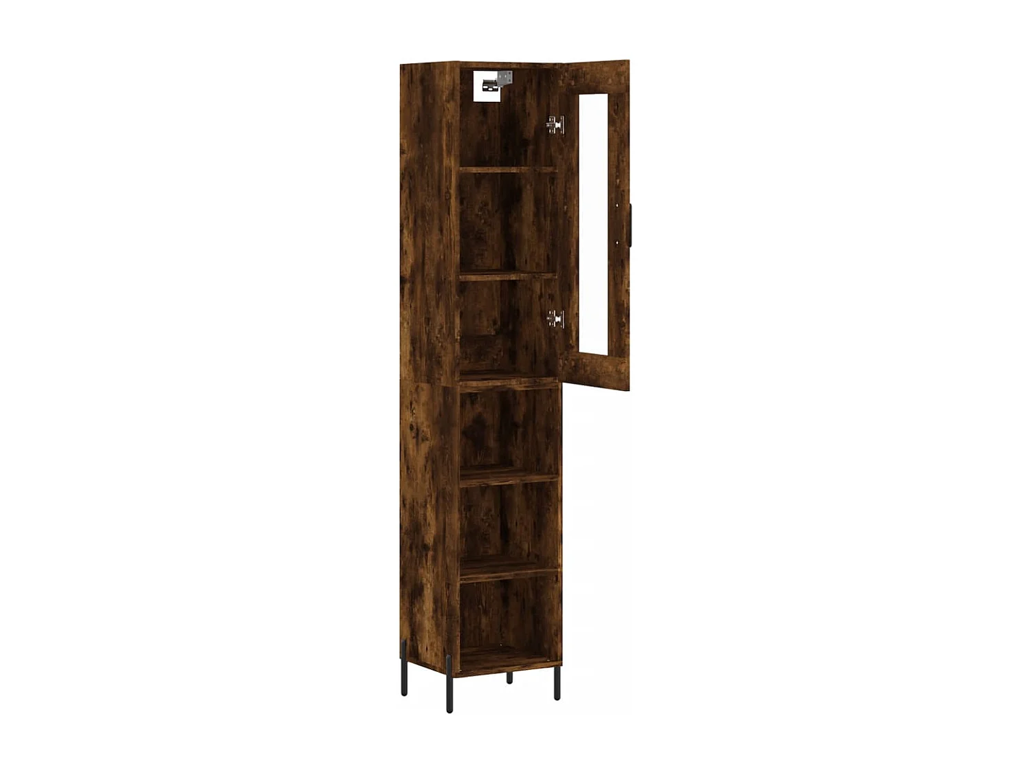 Buffet haut Chêne fumé 34,5x34x180 cm Bois d'ingénierie