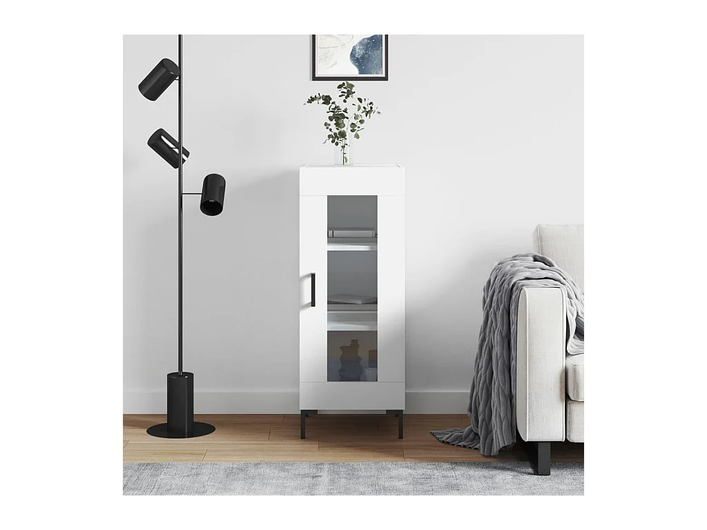 Credenza Bianca 34,5x34x90 cm in Legno Multistrato