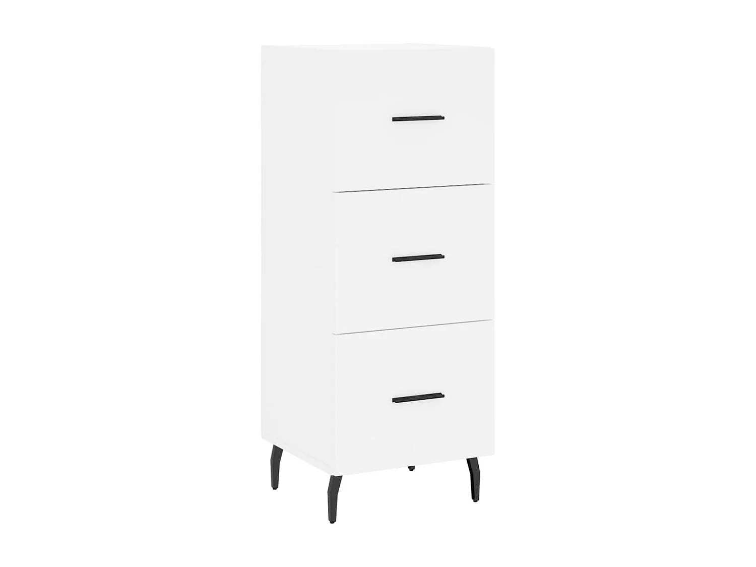 Aparador alto madera contrachapada blanco 34,5x34x180 cm