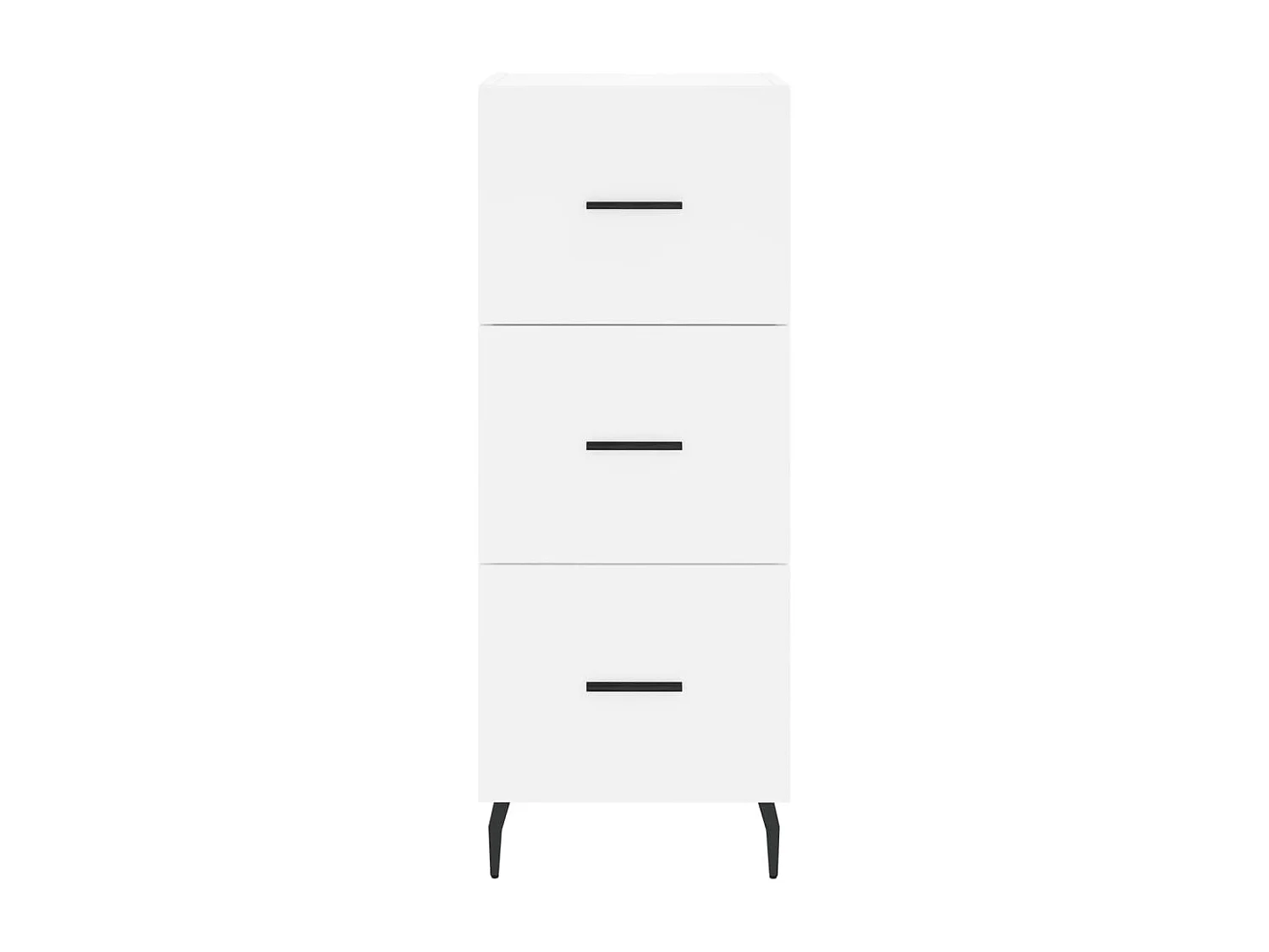 Aparador alto madera contrachapada blanco 34,5x34x180 cm