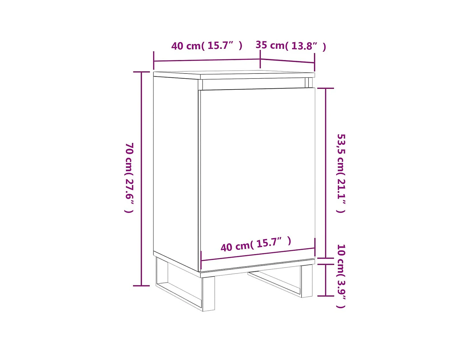 Sideboard Betongrau 40x35x70 cm Holzwerkstoff