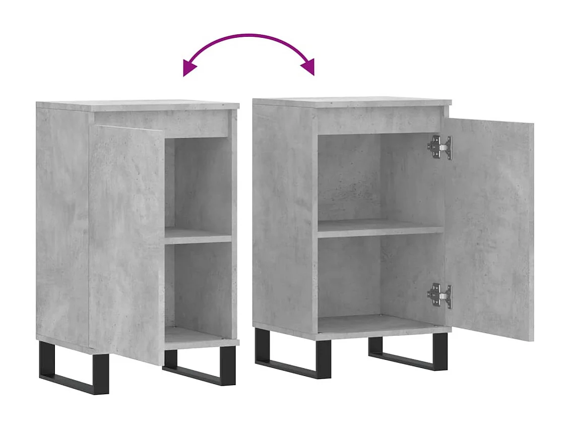 Dressoir 40x35x70 cm bewerkt hout betongrijs