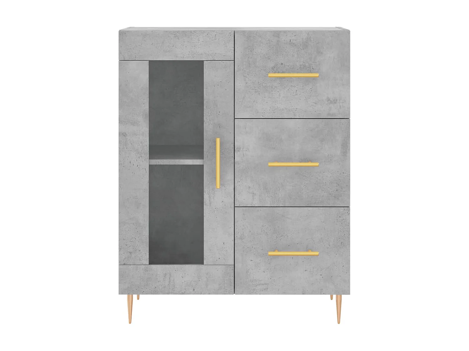 Highboard Betongrau 69,5x34x180 cm Holzwerkstoff