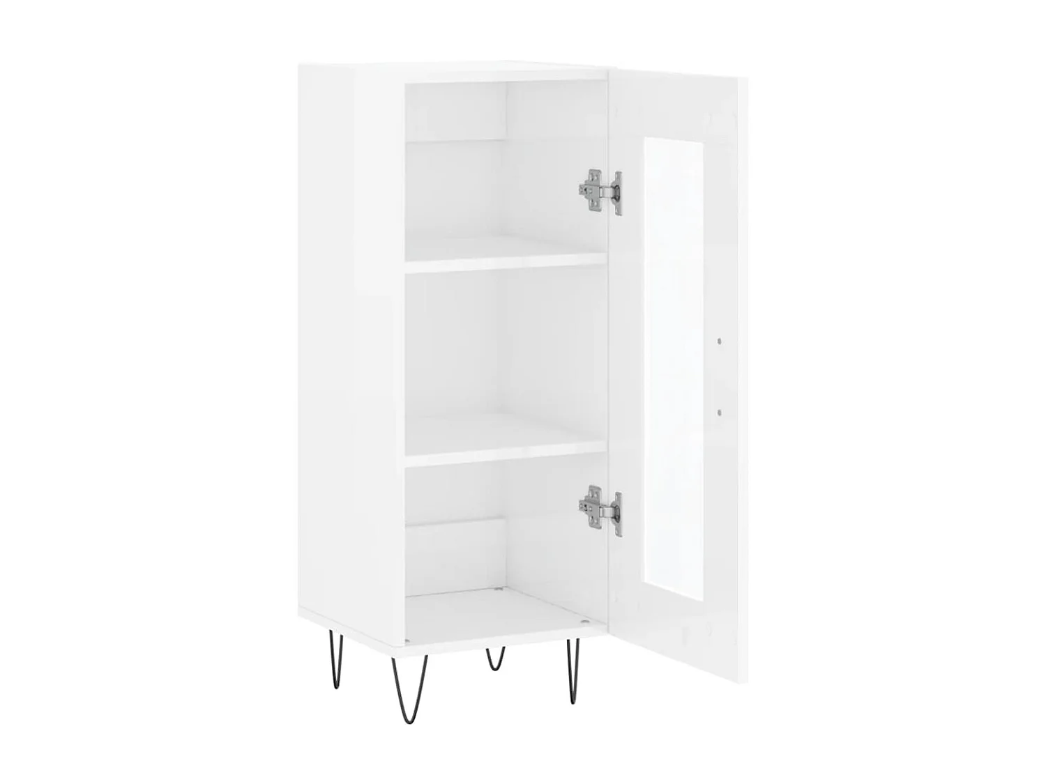 Credenza Bianco Lucido 34,5x34x90 cm in Legno Multistrato