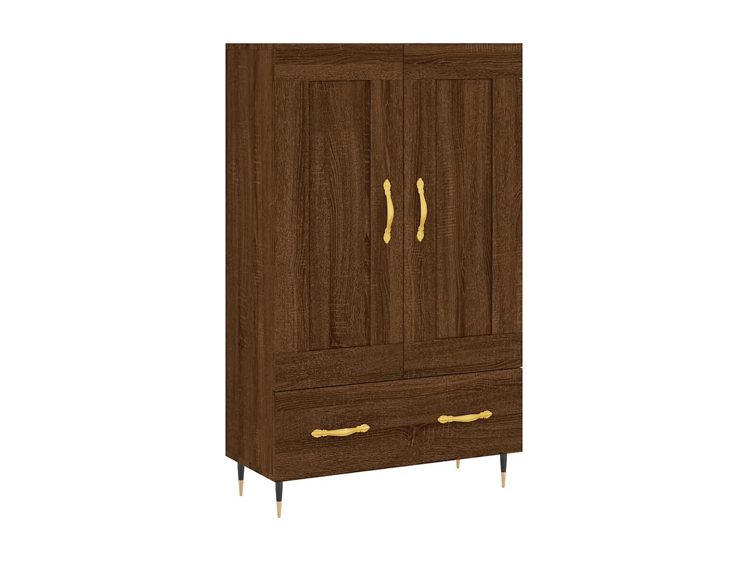 Buffet haut chêne marron 69,5x31x115 cm bois d'ingénierie