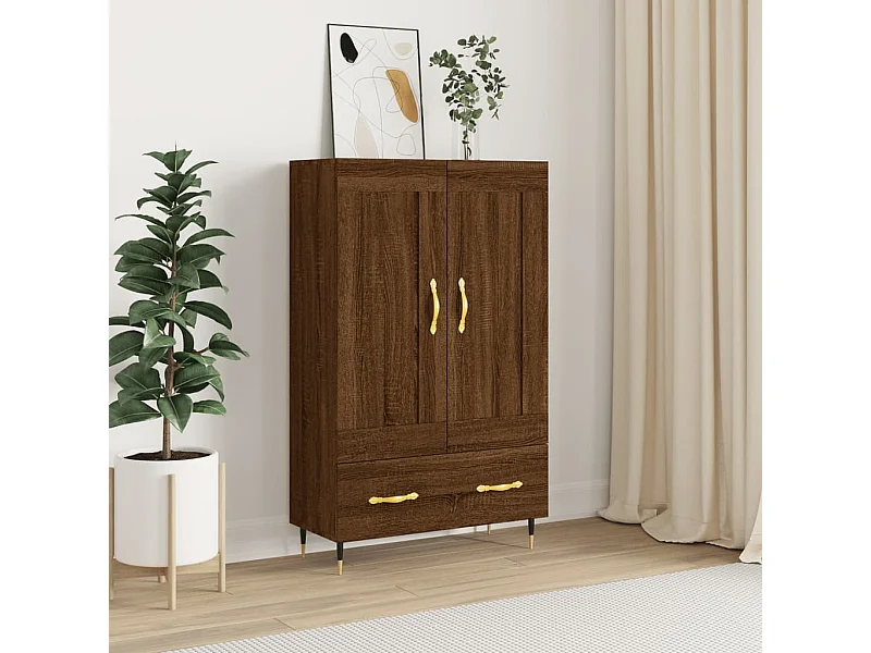 Highboard Braun Eichen-Optik 69,5x31x115 cm Holzwerkstoff