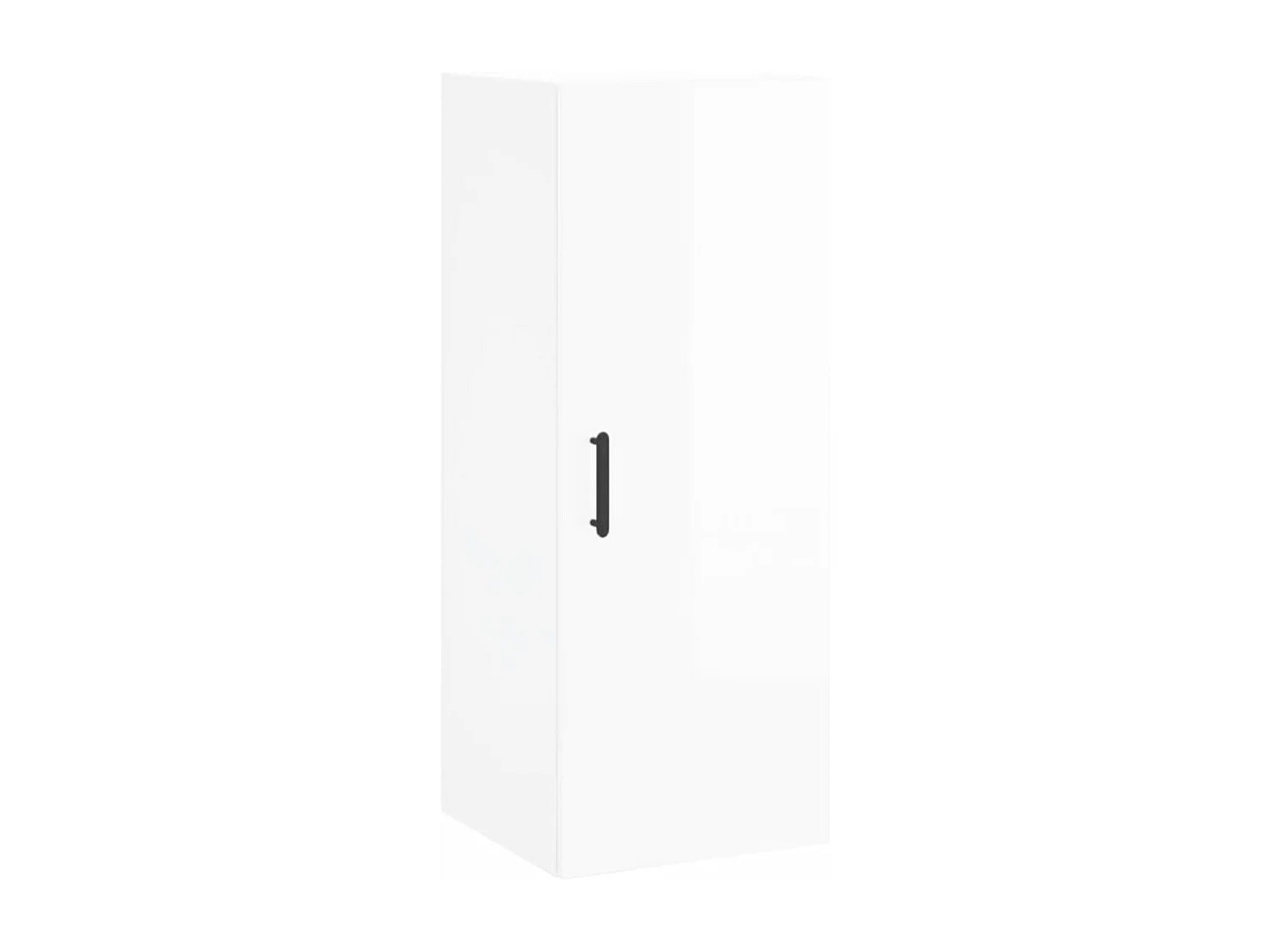 Hoge kast 34,5x34x180 cm bewerkt hout hoogglans wit