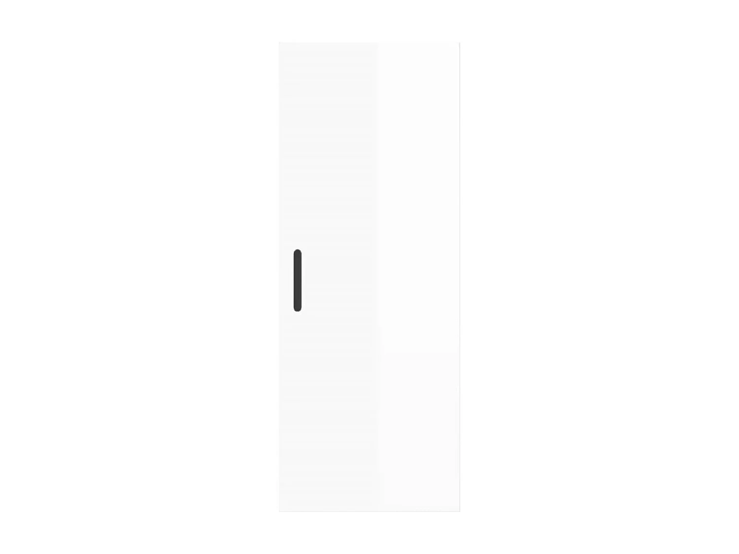 Hoge kast 34,5x34x180 cm bewerkt hout hoogglans wit