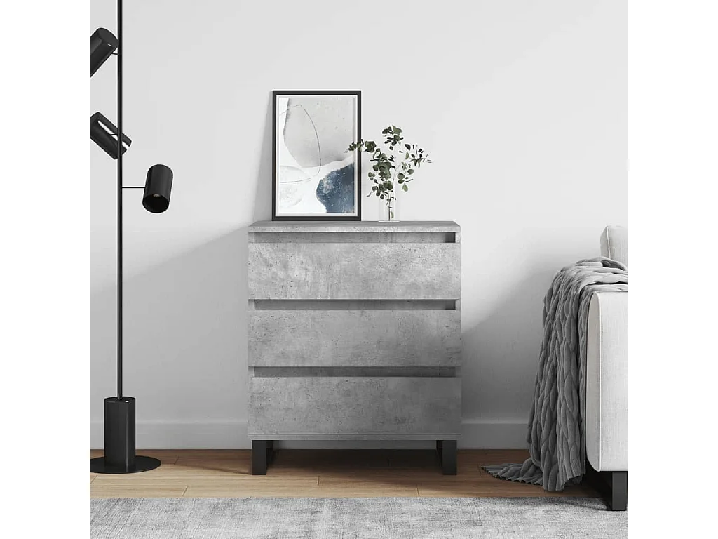 Buffet Gris béton 60x35x70 cm Bois d'ingénierie