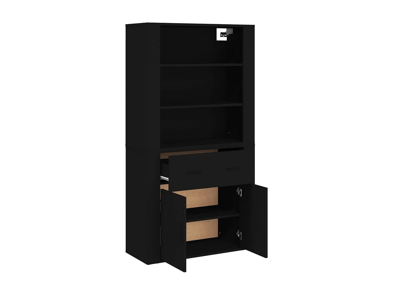 Buffet haut Noir Bois d'ingénierie