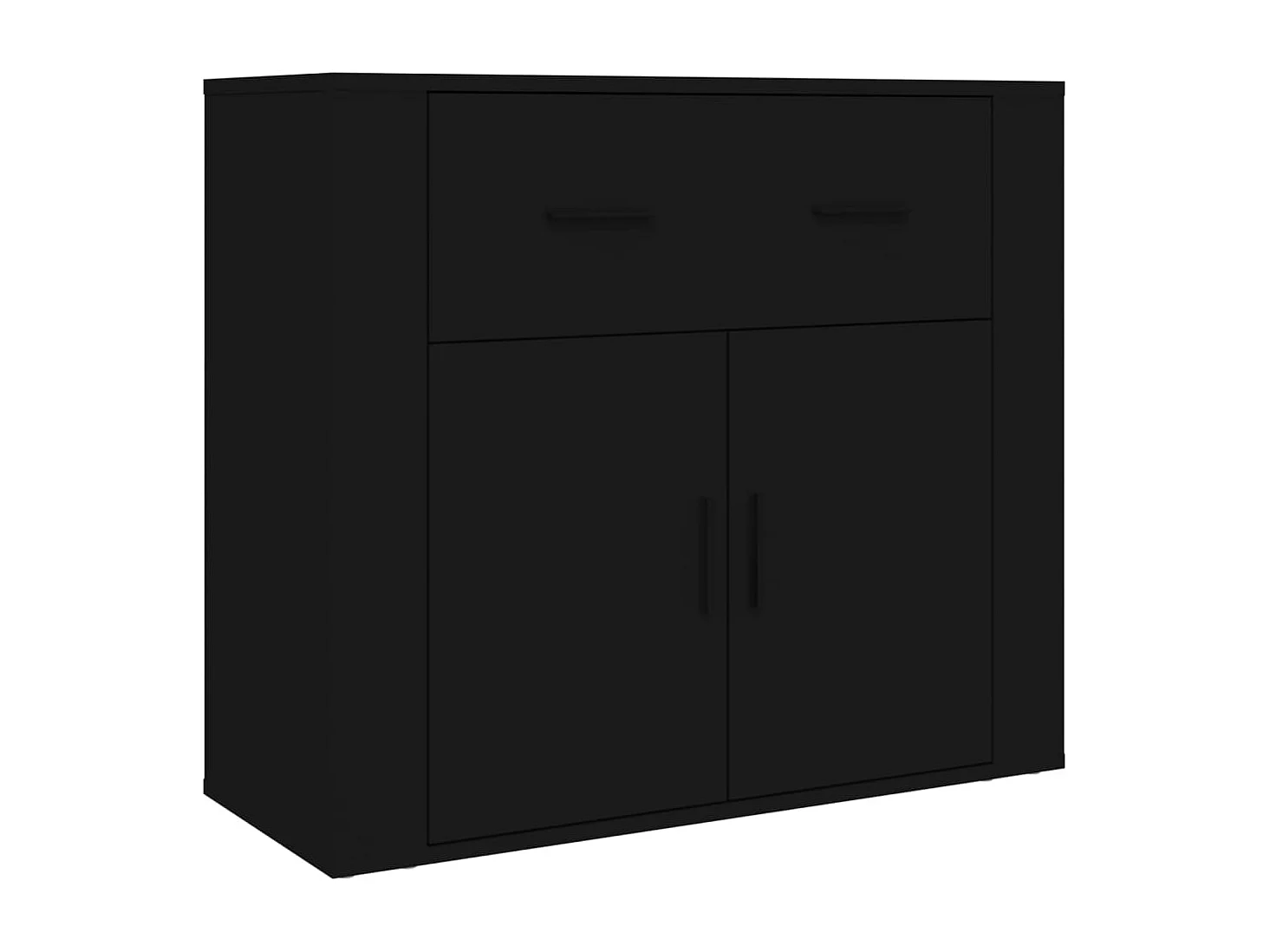 Buffet haut Noir Bois d'ingénierie