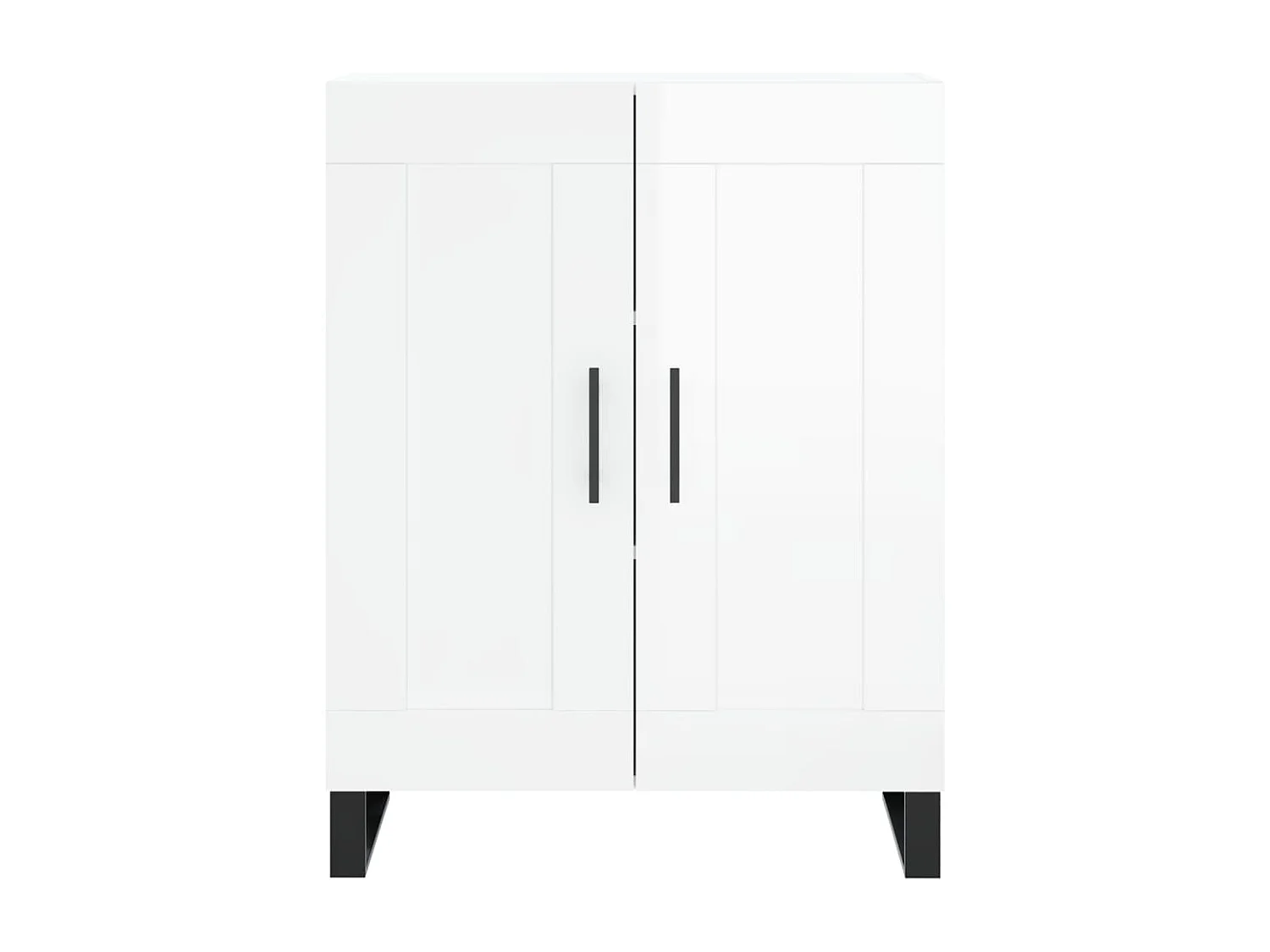 Buffet Blanc brillant 69,5x34x90 cm Bois d'ingénierie