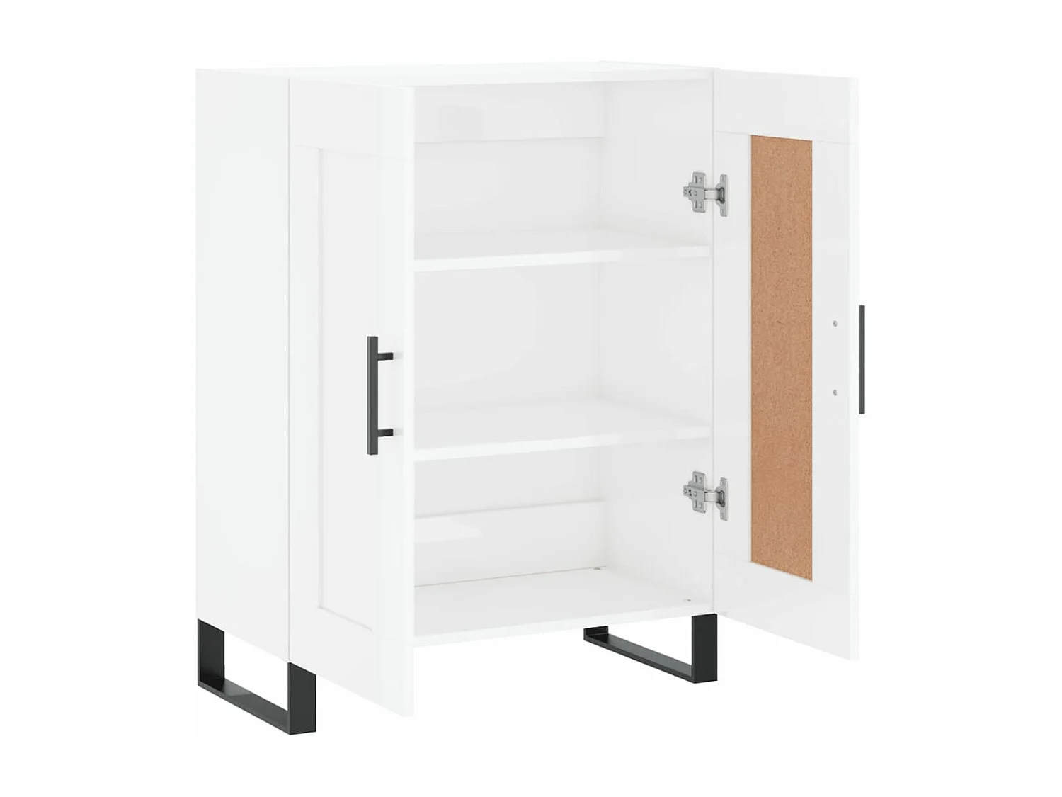Buffet Blanc brillant 69,5x34x90 cm Bois d'ingénierie