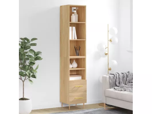 Kauf Unique Highboard Sonoma-Eiche 34,5x34x180 cm Holzwerkstoff