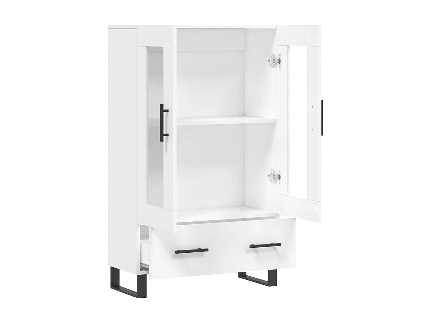 Hoge kast 69,5x31x115 cm bewerkt hout wit