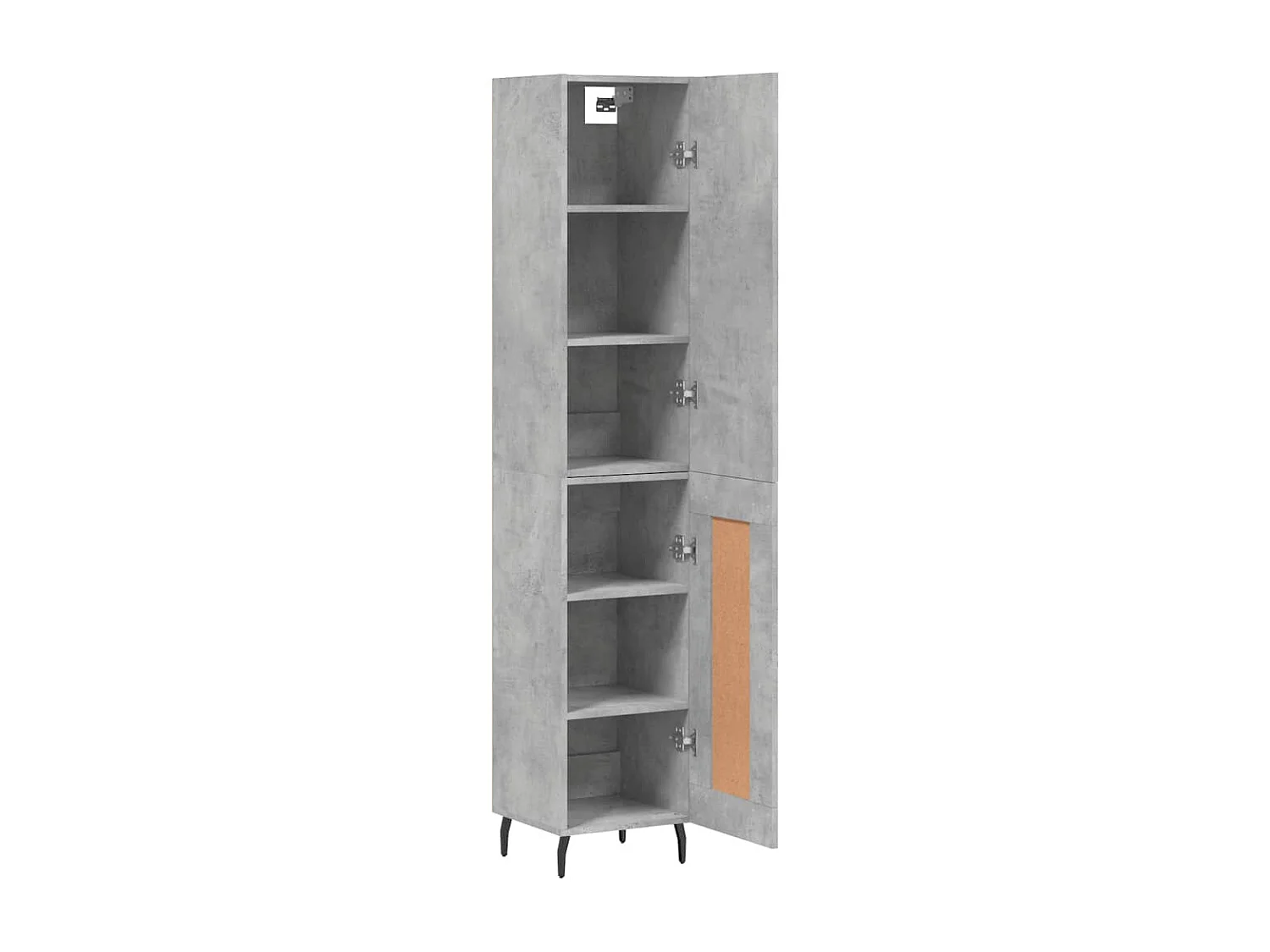 Buffet haut Gris béton 34,5x34x180 cm Bois d'ingénierie