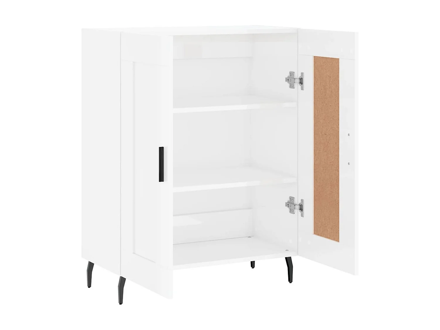 Buffet Blanc brillant 69,5x34x90 cm Bois d'ingénierie