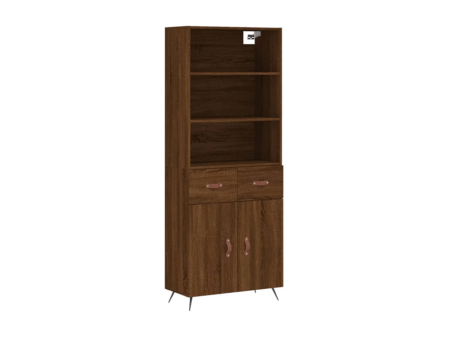 Buffet haut Chêne marron 69,5x34x180 cm Bois d'ingénierie