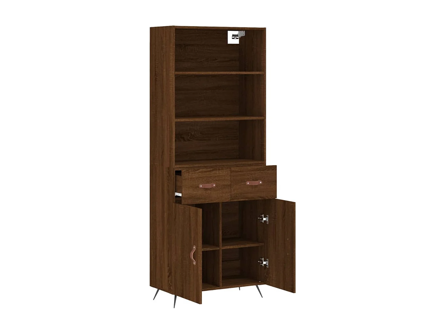 Credenza Rovere Marrone 69,5x34x180 cm in Legno Multistrato