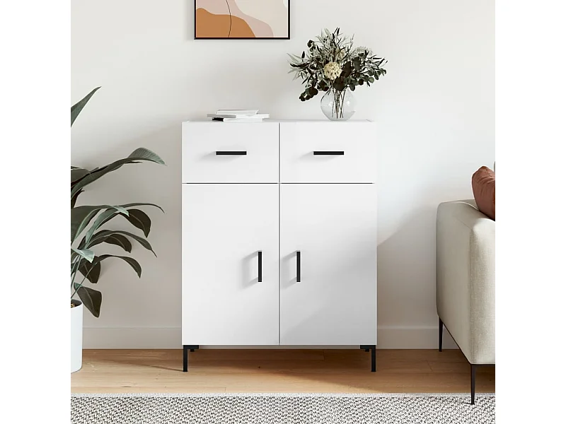 Sideboard Hochglanz-Weiß 69,5x34x90 cm Holzwerkstoff