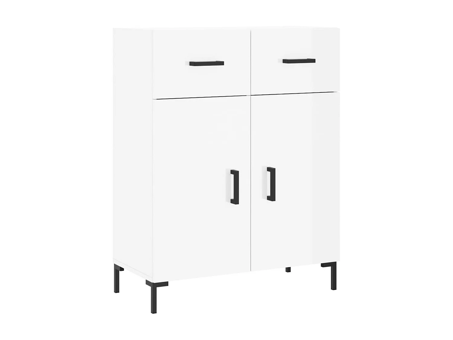 Buffet Blanc brillant 69,5x34x90 cm Bois d'ingénierie