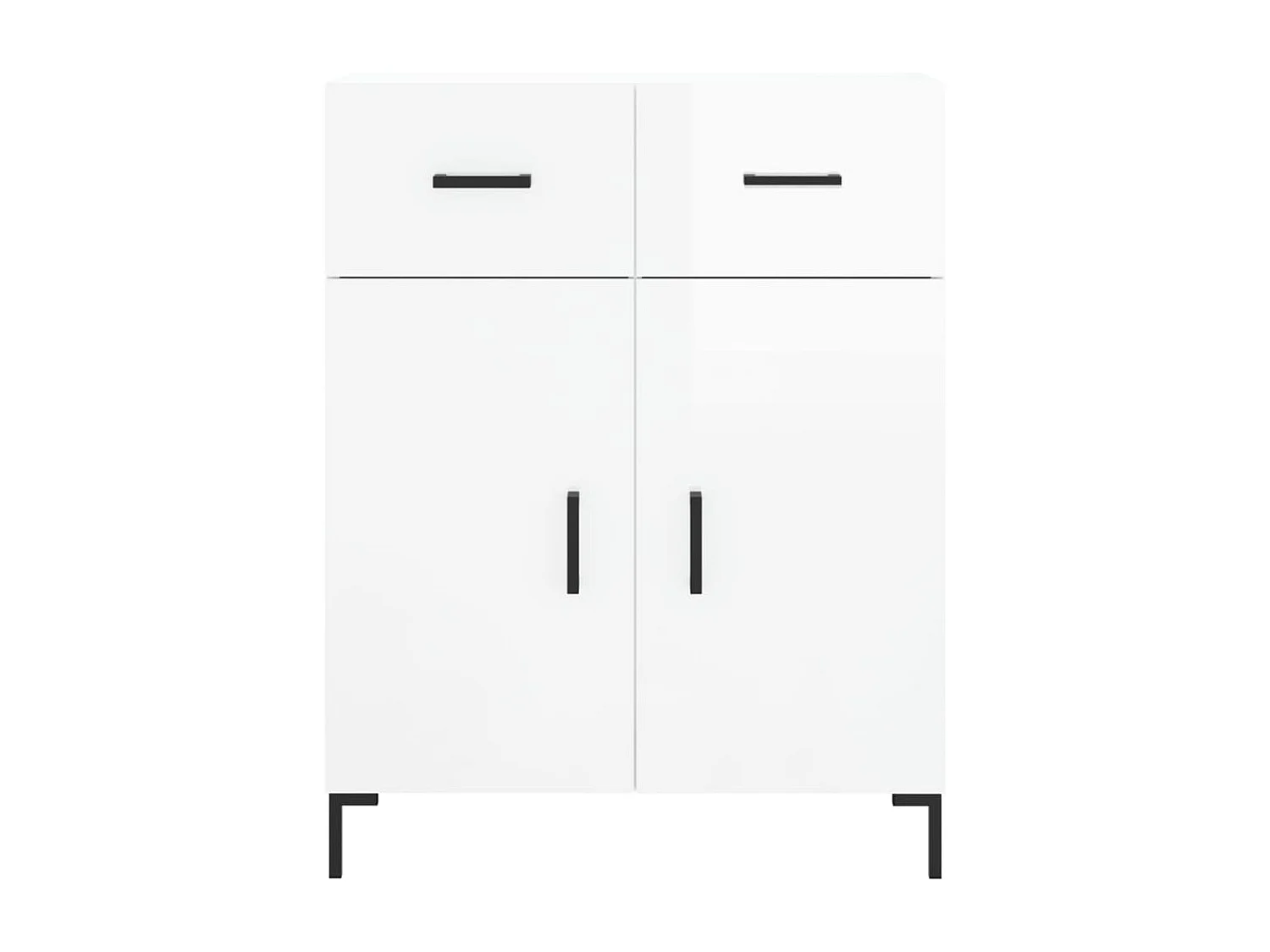 Buffet Blanc brillant 69,5x34x90 cm Bois d'ingénierie