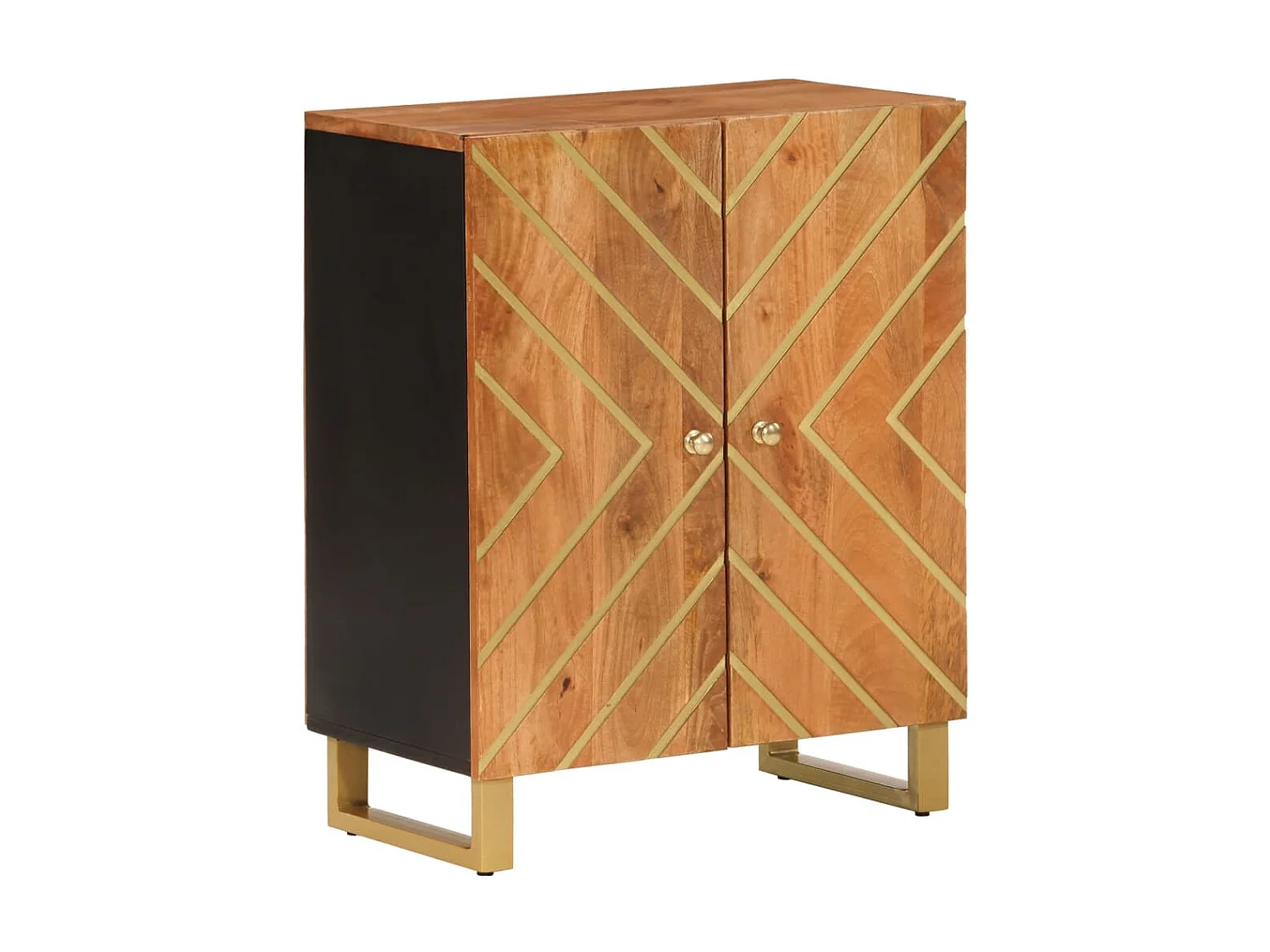 Beistellschränke 3 Stk. Braun & Schwarz 60x33,5x75 cm Mangoholz