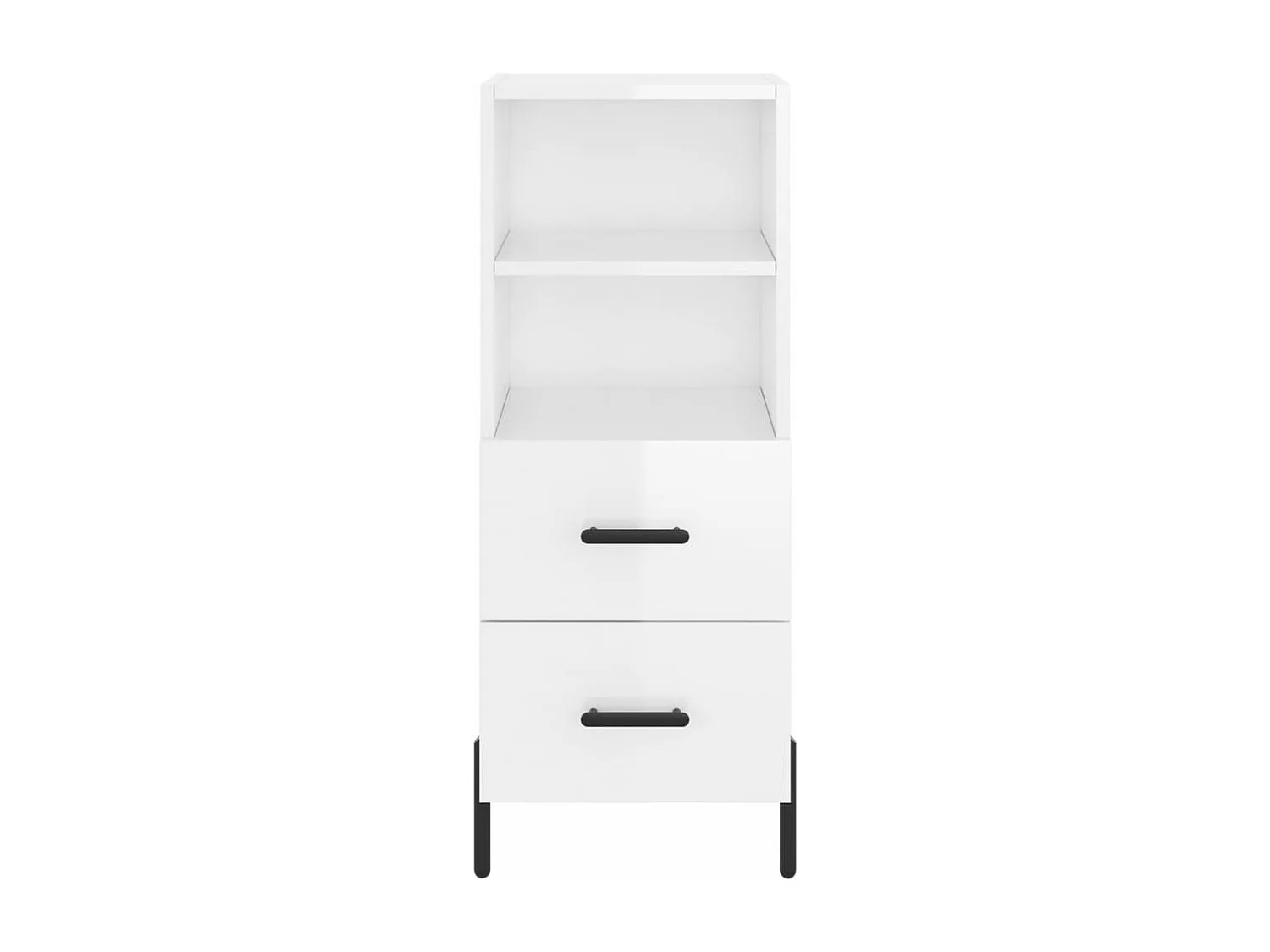 Credenza 34,5x34x180 cm in Legno Multistrato Bianco Lucido