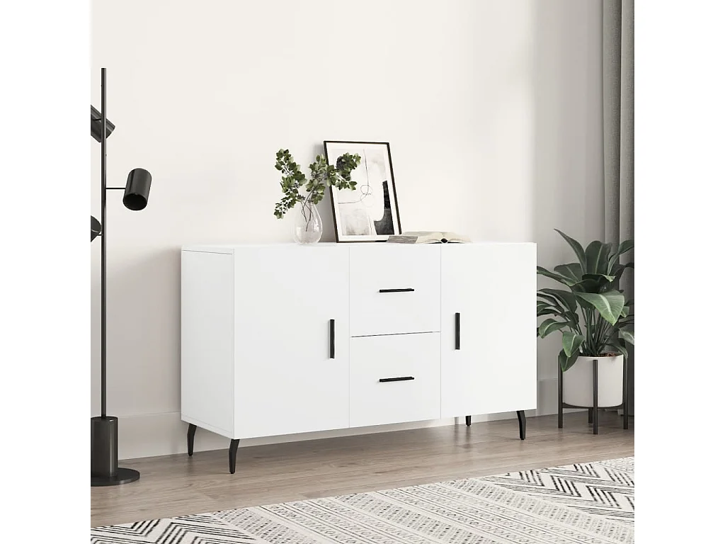 Buffet blanc 100x36x60 cm bois d'ingénierie