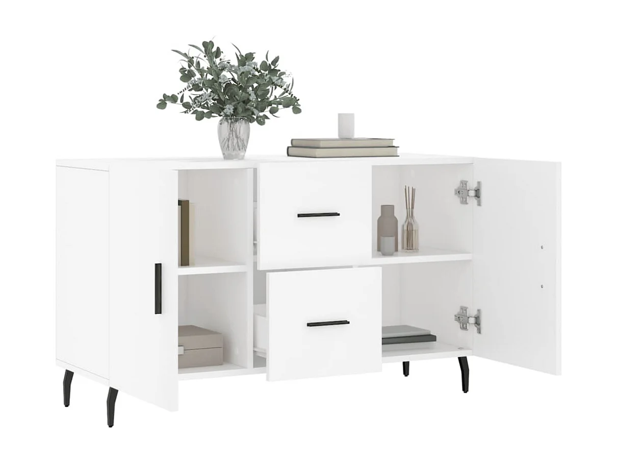Buffet blanc 100x36x60 cm bois d'ingénierie