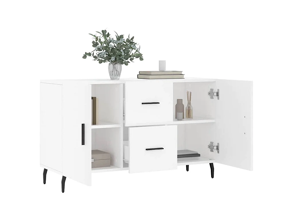 Buffet blanc 100x36x60 cm bois d'ingénierie