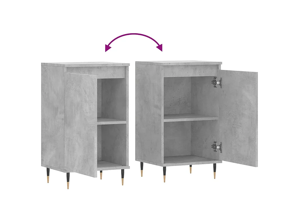 Buffet gris béton 40x35x70 cm bois d'ingénierie